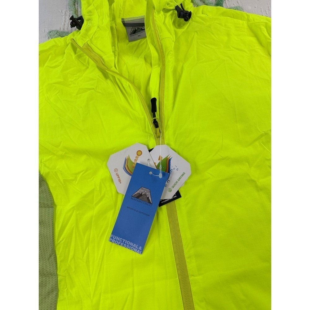 MAPAMYUMCO Yellow Green Ultra Light Quick Dry Hooded Jacket‎ XL - Picture 7 of 12